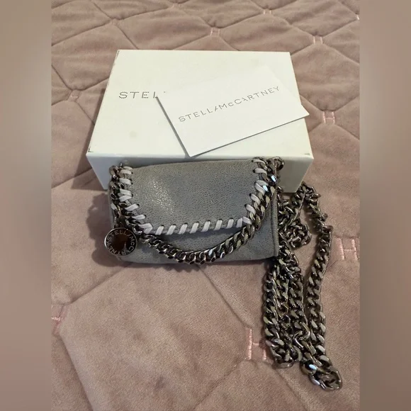 STELLA MCCARTNEY Falabella Micro Cardholder W/ Chain - Picture 2 of 11